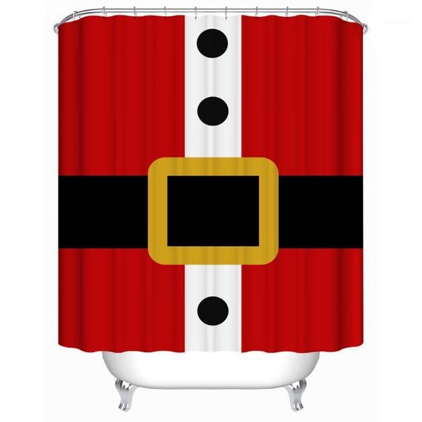 

christmas decoration santa's belly fabric waterproof bathroom shower curtain1