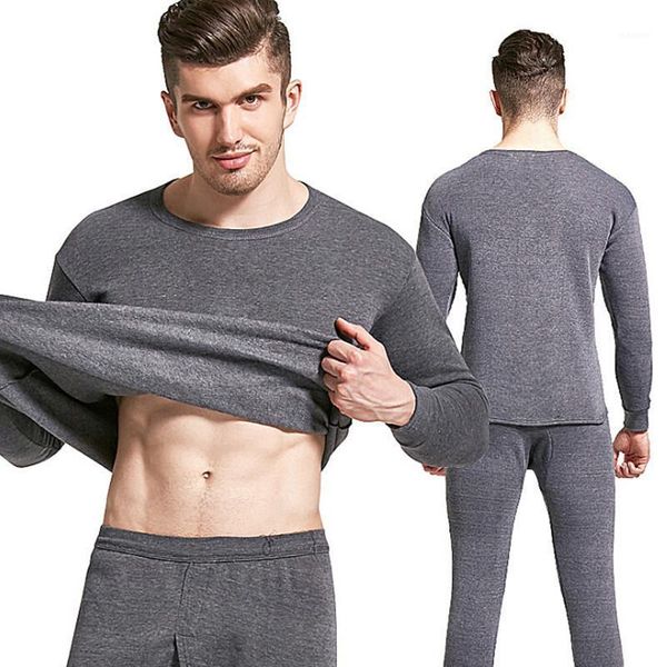 

men's thermal underwear sets 2020 new winter warm thick thermal underwear long johns wool velvet male clothing large size 4xl1, Black;white