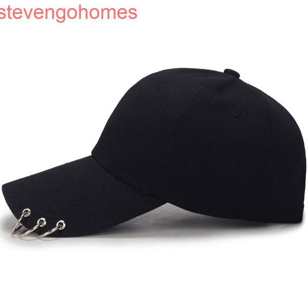 

cap spring and summer new light plate baseball men's and women's trend hanging ring hat leisure sun hat iron ring sunshade hat, Blue;gray