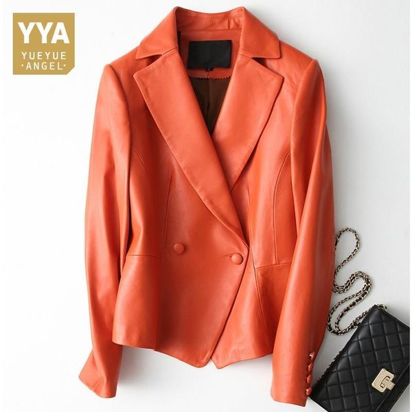 

2019 casual slim real leather coat women natural sheepskin jacket genuine leather office lady spring jackets jaqueta feminina1, Black