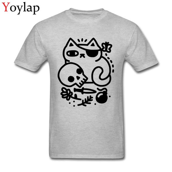 

badass cat skull pirate simple stroke cartoon t-shirt for men normal tee shirts crew neck cloth sport hooded sweatshirt hoodie