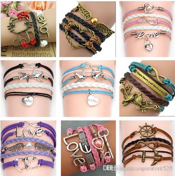 

factoryqbk4silver factorypvdxjewelry mixed lots infinity charm style bracelets pick for fashion people