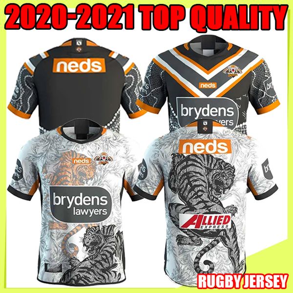 

2020 2021 western tigers home away rugby jerseys shirts 20 21 australia rugby tigers west tiger rugby shirt, Black;gray