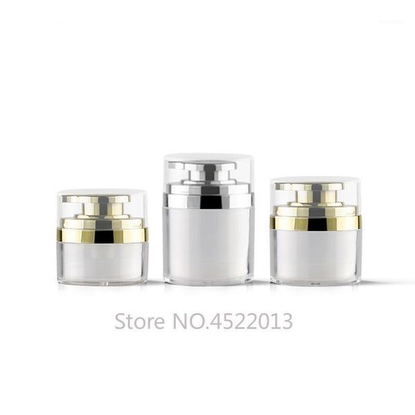 

storage bottles & jars 10pcs airless gold/silver elegant empty lotion pump bottle,vacuum emulsion container,30g50g70g portable acrylic cosme