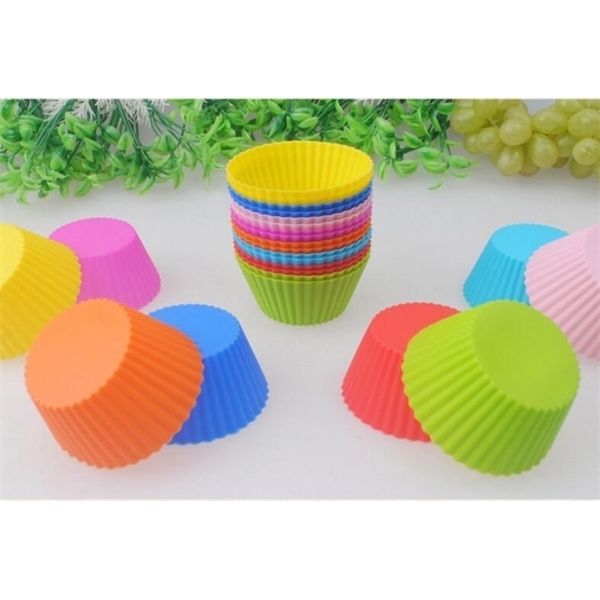 

mold muffin cupcake baking moulds multi colors nonstick heat resistant reusable silicone cake molds