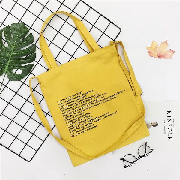 

korean style tote bag girls canvas shoulder bag simple casual handbag for women female large capacity shopping schoolbag