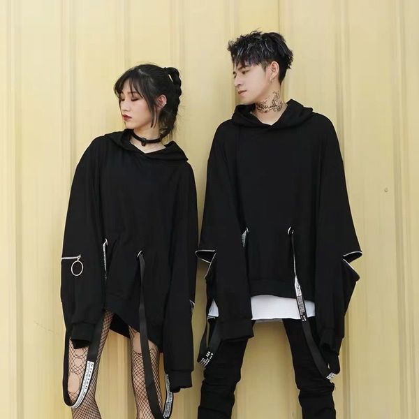 

oversize loose hip hop popular brand japan long-sleeved pullover hoody men and women couple's rock large size autumn kg-389, Black