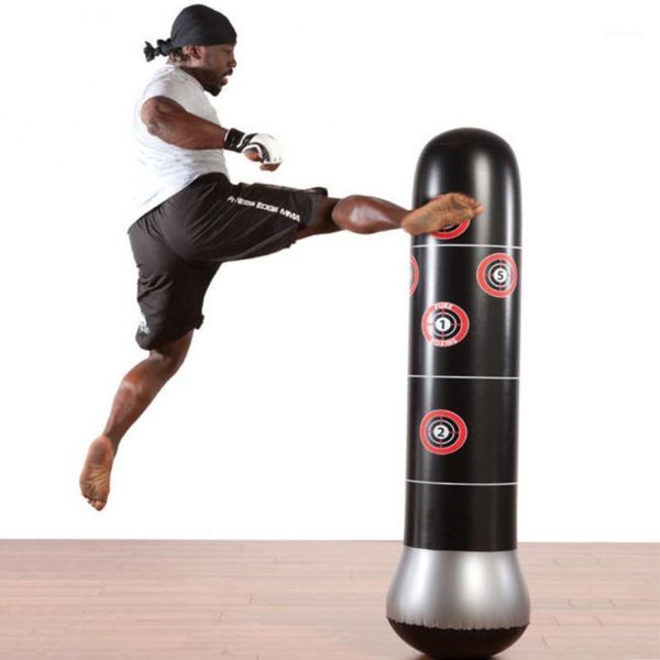 

sand bag 160cm boxing punching inflatable stand tumbler muay thai training pressure relief bounce back sandbag with air pump1