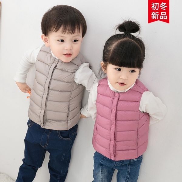 

baby vest boys girls light and portable down liner, big children wear warm clothing, Blue;gray