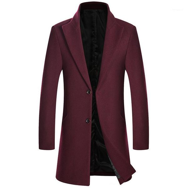 

autumn and winter new woolen overcoat men's overcoat men's wool1, Black