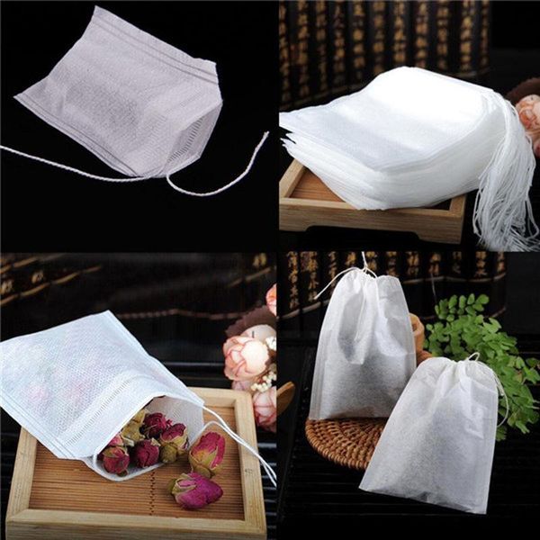 

100 pcs lot mesh food grade non woven home brew seasoning tea filter bag seal filter cook herb spice loose coffee pouches tools wmtiqh