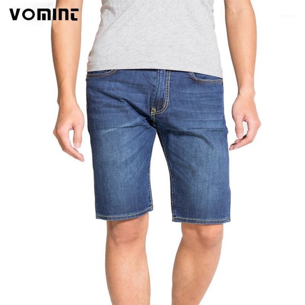 

vomint summer men's casual jean slim regular straight fit distressed denim shorts size:29-40 knee length jeans s6cs0081, Blue