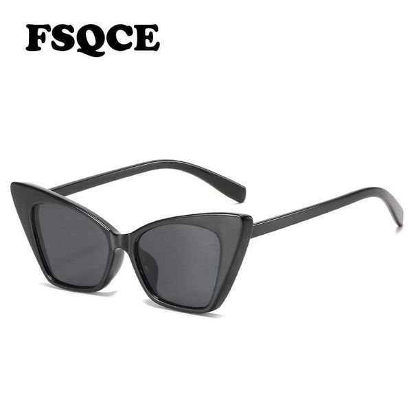 

fsqce cat eye sunglasses women designer fashion ladies retro female sun glasses uv400, White;black