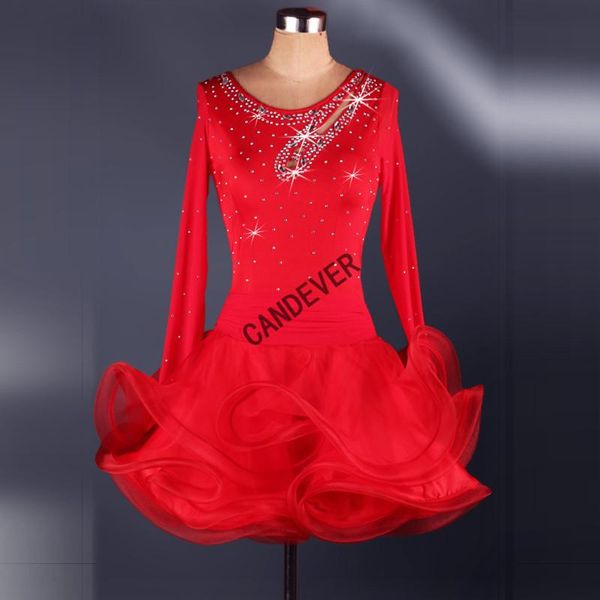 

latin dance dress women/girls/lady new fringe salsa/ballroom/tango/cha cha/rumba/samba/latin dresses dancing, Black;red