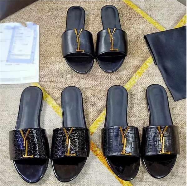 

designers summer sandals slippers luxury sliders women fashion metal letters slide ladies black outdoor home slides