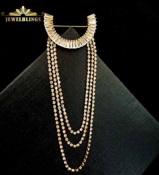 

pins, brooches classic triple tassel baguette cut cz crescent moon gold tone half & drop pins women corsage badge jewelry, Gray