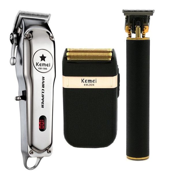 

kemei all metal аккумуляторная электрическая щебина для волос professional trimmer для волос для мужчин, стрижки для стрижки бритвенного апп