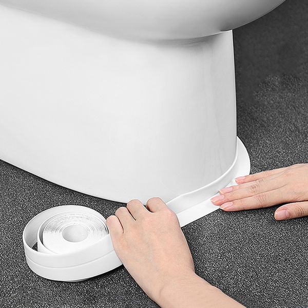 Nastro sigillante per vasca da bagno, doccia, lavandino, 3,2 m, adesivo da parete impermeabile autoadesivo in PVC bianco per WC da cucina