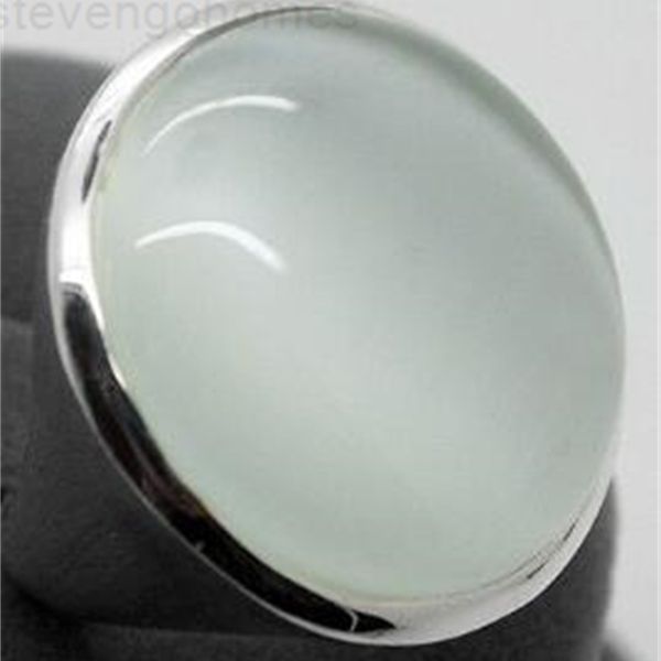 

cat rare white opal eye 24mm shipping 925 sterling silver jewelry ring size 7/8/9/10