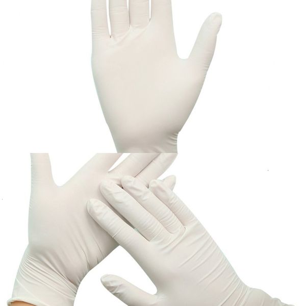 

factory9eyrlaboratory 100pcs white non-slip disposable rubber latex protective gloves selling household cleaning pro