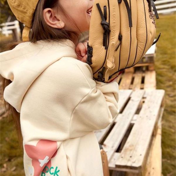 

children's 2020 sweater korean version zhongda lovely long sve winter beige warm plush thickened hoodie 8obe, Black