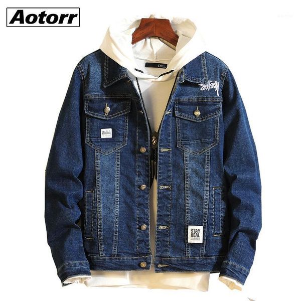 

2020 jacket men jeans jacket fashion men's jackets and coats fine spring casual outwear cowboy outwear streetwear clothes 3xl1, Black;brown