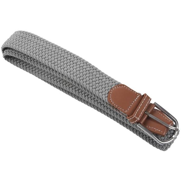 

men leather braided elastic stretch metal buckle belt waistband, Black;brown