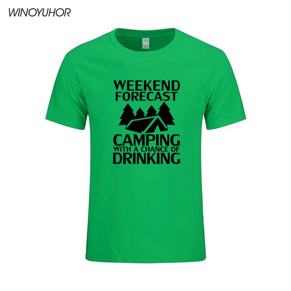 

weekend forecast campings with a chance of drinking printed summer funny short sleeve hoodie designers t shirts sweatshirt