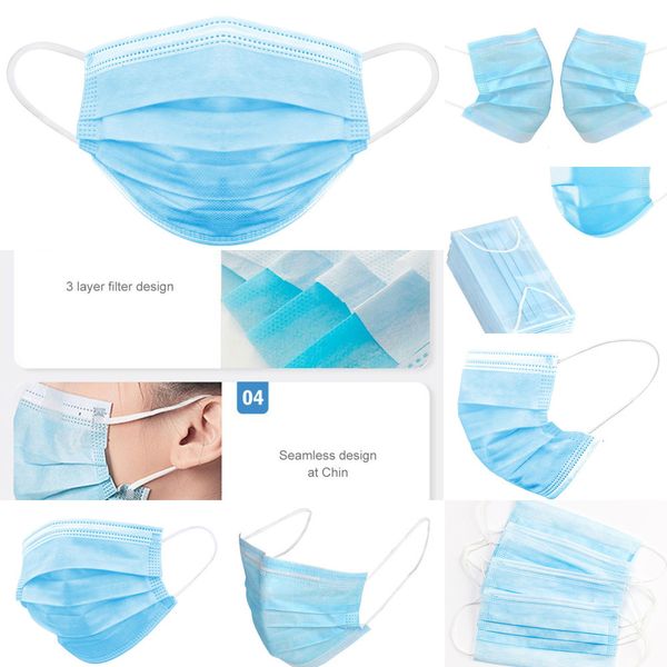

3 stock earloop protective ply non-woven in disposable face mask fast delivery jqog