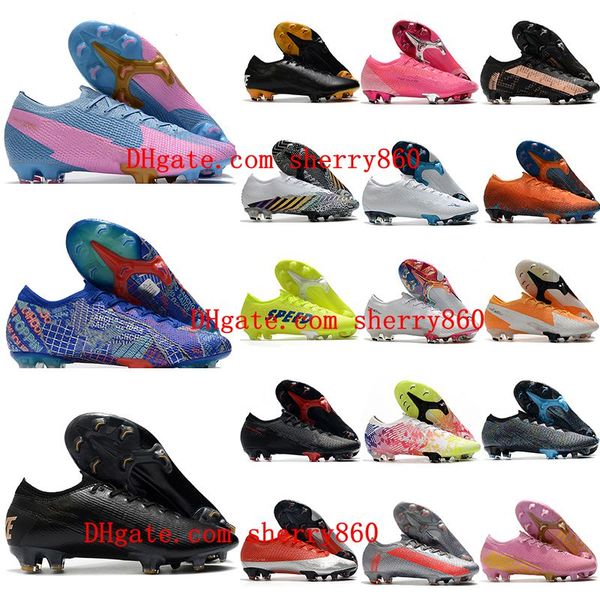 

2021 quality mens soccer shoes mercurial superfly 13 elite tech craft fg football boots cr7 neymar ronaldo botas de futbol