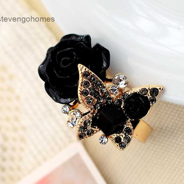 

handpiece rose alloy ethnic butterfly ring bohemian, Silver