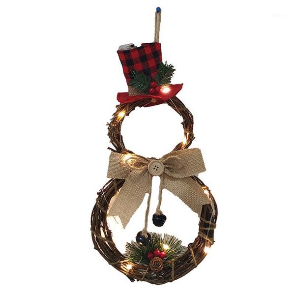 

led xmas door wreath hanging pendants wall ornament bow snowman tree pattern kids present home decoration christmas party new ye1
