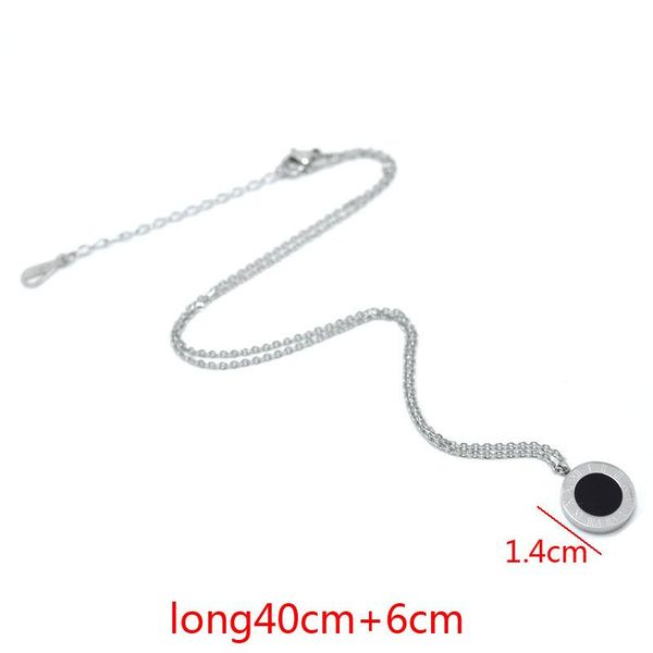 

fysara римские цифры две боковых кругов круглые кулон ожерелье для женщин сравнивающиеся ювелирные изделия нержавеющая сталь любовь короткие, Black