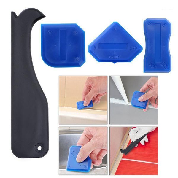 

squeegees 4pcs set sealant spatula caulking tool kit scraper joint silicone grout remover floor cleaning tile dirt glue shove1