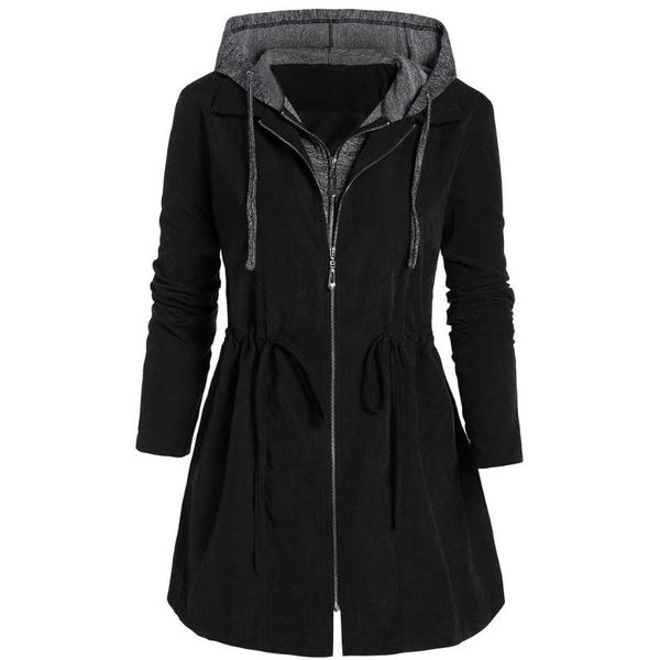 

hooded winter parka plus size women thick girl snow coat cotton jacket fashion long overcoat street female solid ladies top, Black