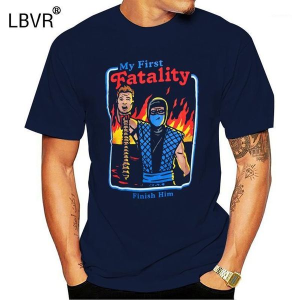 

mortal kombat my first fatality men's t-shirt1, White;black