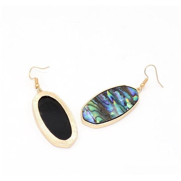 

s935 fashion jewelry oval abalone shell earrings leopard sqccng queen66, Silver