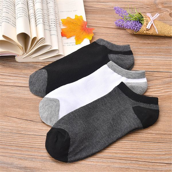 

1 pair breathable men's short ankle men solid mesh male boat sport socks for 2010, Black