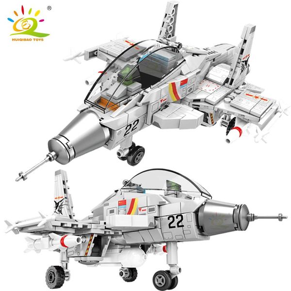 

huiqibao 366pcs flanker d судовая fighter building block самолет военно-сити plane модель bricks строительство детские игрушки yxlmbx