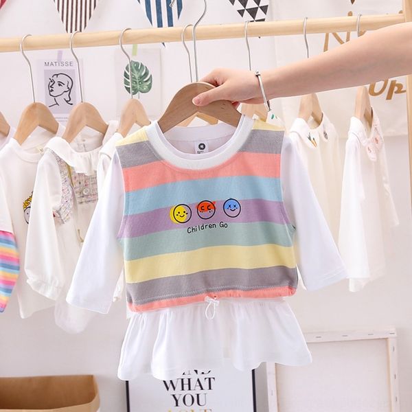 

yxwwh girls 2020 fake autumn children's 1-3 years old casual western style baby real new princess princess dress two-piece dress aij8m, Black;gray