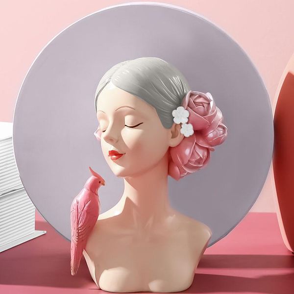 

nordic creative resin bird girl sculpture ornaments home living room wine cabinet deskfurnishings crafts girl birthday gifts