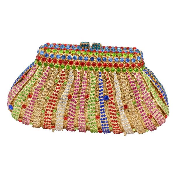 

evening bags luxury designer multicolor bag women bridal clutch purse mini chain ladies shoulder sc604