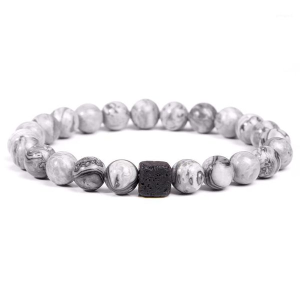

charm bracelets bead bracelet simple style square volcanic stone tiger eye white energy jewelry gift1, Golden;silver