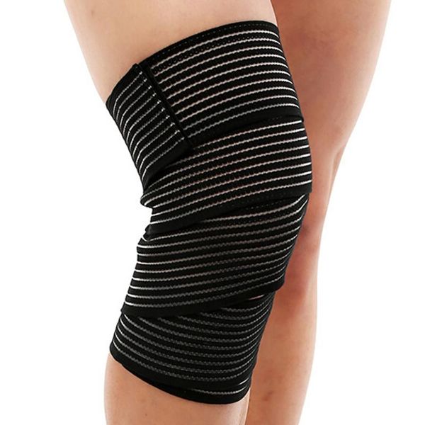 

1 piece high elastic bandage knee support pad warm running outdoor sports leggings kneepad anti-sprain protective gear, Black;gray