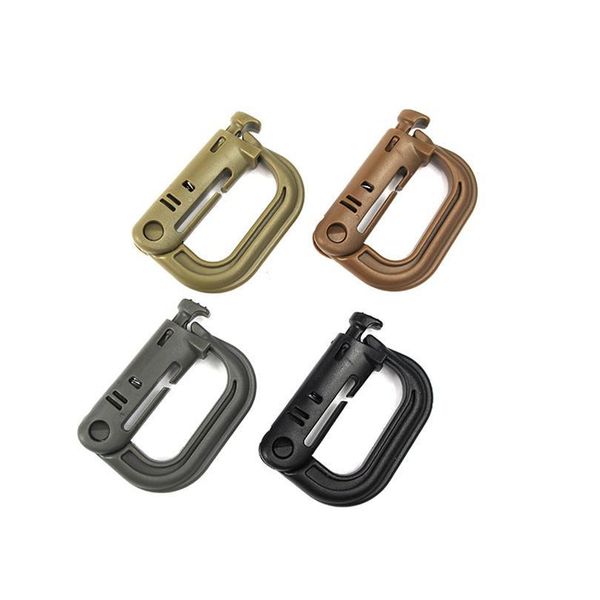 

10pcs plastic carabiner army d-ring hook molle webbing backpack buckle clip snap safe lock camping hiking climb outdo qylhqq