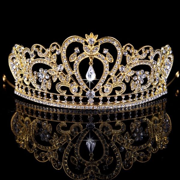 

tiktok new style european baroque diamond jewelry" bridal crown international station bride headwear, Silver