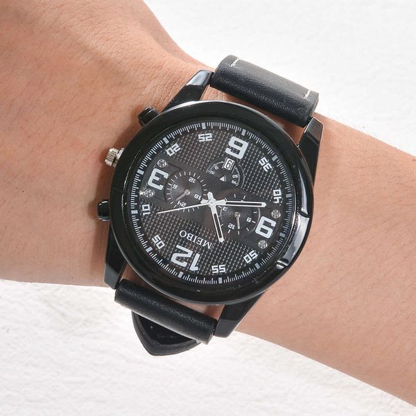 

outdoor women's men's sports belt watch fashion quartz watch three ey six needle military watch, Slivery;brown