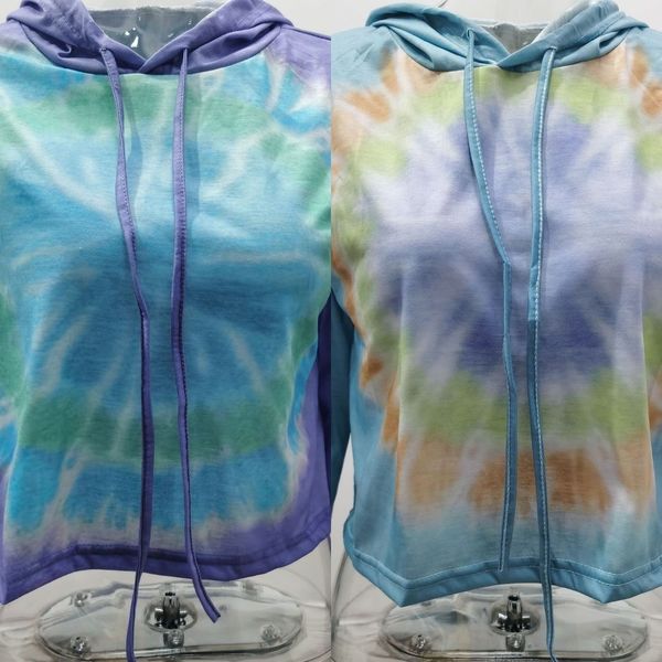 

tzivq 2020 long and winter new women's tie-dyed hooded color sweater loose gradient sweatersweater autumn sleeve o9wku, Black