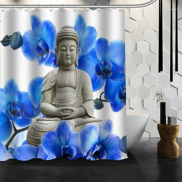 

shower curtains arrival orchid flower curtain polyester fabric printing bathroom 3d waterproof products with hook1