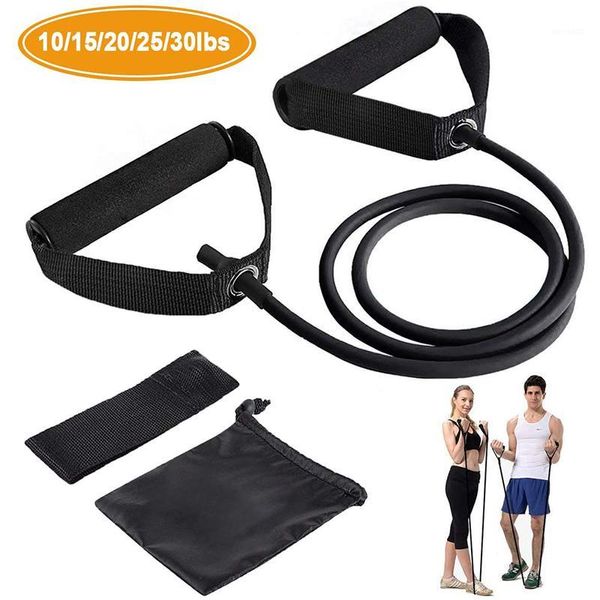 

resistance bands single exercise band tpe rubber tube with door anchor for training physical therapy home workouts boxing1
